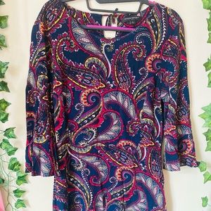 Cute paisley 3/4 length sleeve Banana Republic dress
